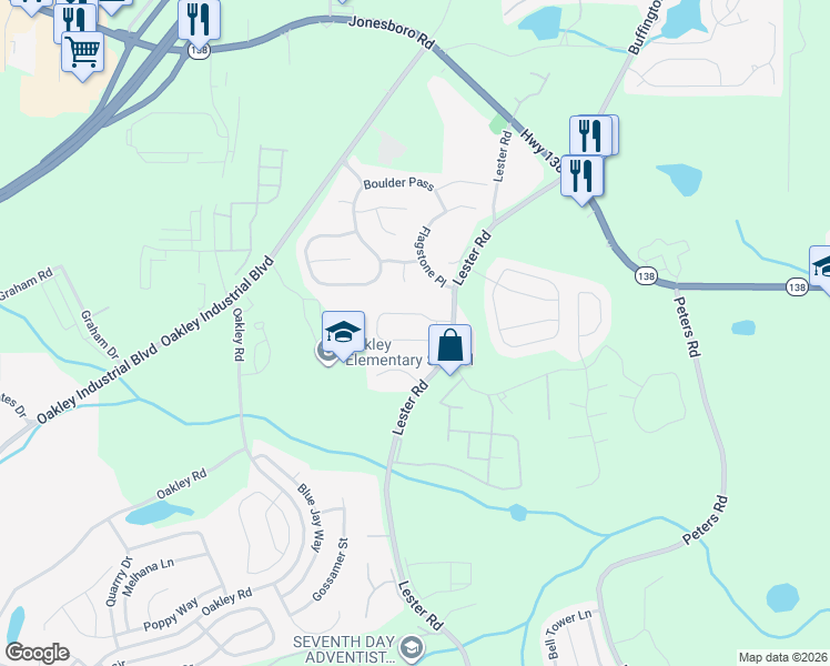 map of restaurants, bars, coffee shops, grocery stores, and more near 7175 Woodridge Lane in Union City