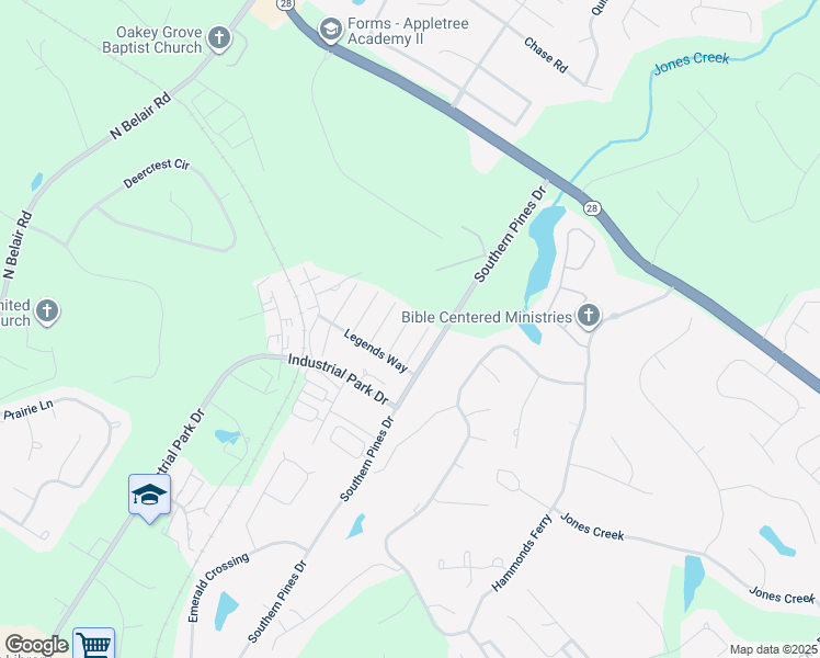 map of restaurants, bars, coffee shops, grocery stores, and more near 222 Nicklaus Ct in Evans