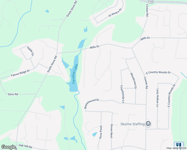 map of restaurants, bars, coffee shops, grocery stores, and more near 160 Mills Landing in Covington