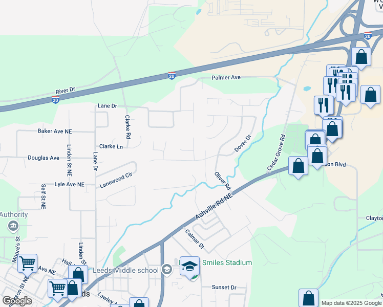 map of restaurants, bars, coffee shops, grocery stores, and more near 8425 Kirkby Circle in Leeds