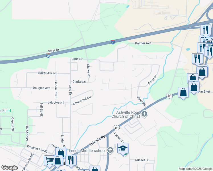 map of restaurants, bars, coffee shops, grocery stores, and more near 1880 Kent Circle in Leeds