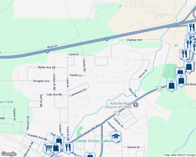 map of restaurants, bars, coffee shops, grocery stores, and more near 1888 Kent Cir in Leeds