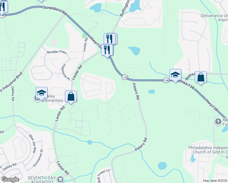 map of restaurants, bars, coffee shops, grocery stores, and more near 2119 Red Oak Circle in Union City