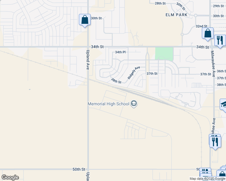 map of restaurants, bars, coffee shops, grocery stores, and more near 7019 38th Street in Lubbock