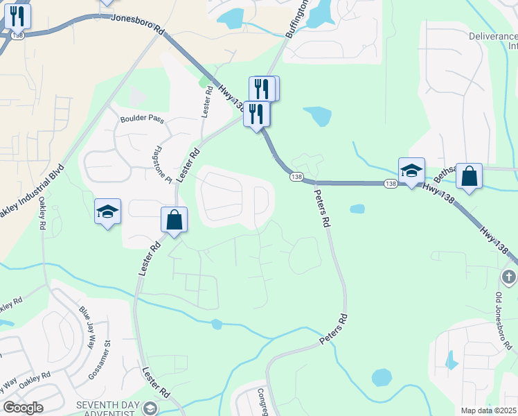 map of restaurants, bars, coffee shops, grocery stores, and more near 2170 Red Oak Circle in Union City