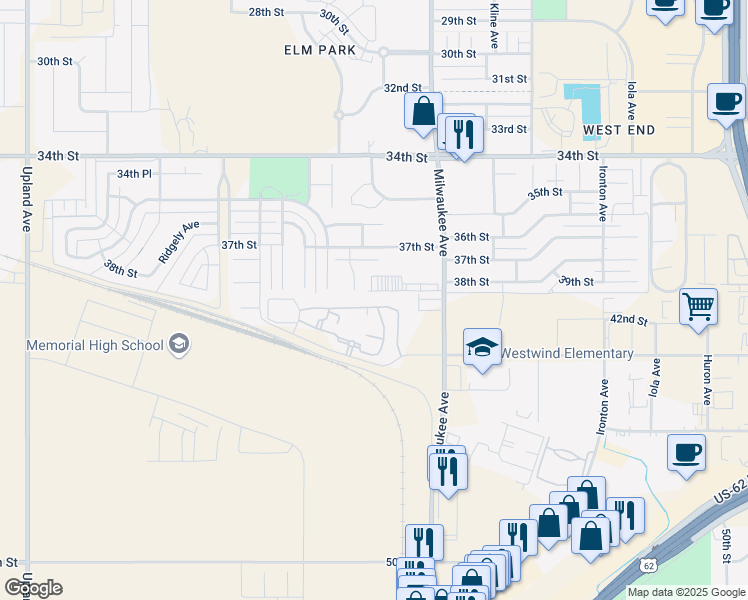 map of restaurants, bars, coffee shops, grocery stores, and more near 210 East Llano Avenue in Lubbock