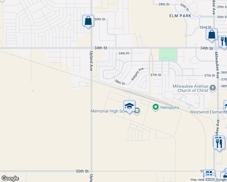 map of restaurants, bars, coffee shops, grocery stores, and more near 7019 38th Street in Lubbock