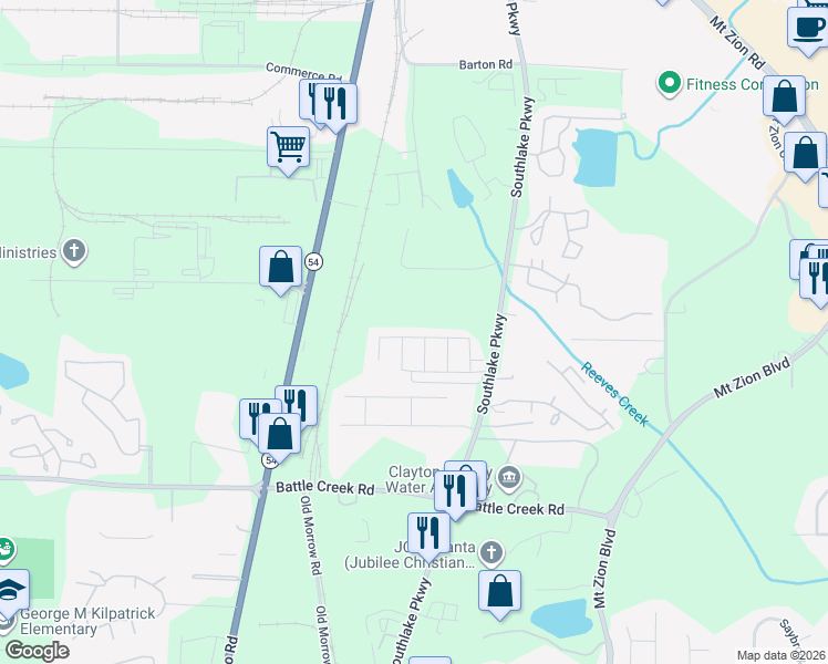 map of restaurants, bars, coffee shops, grocery stores, and more near 1458 April Lane in Morrow
