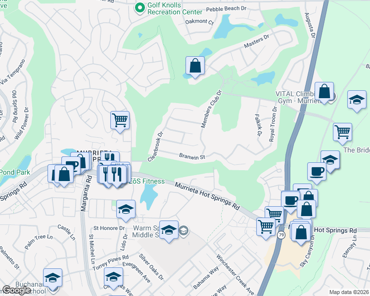 map of restaurants, bars, coffee shops, grocery stores, and more near 29307 Gandolf Court in Murrieta