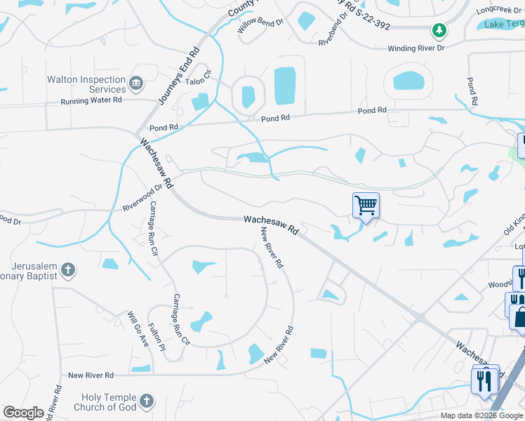 map of restaurants, bars, coffee shops, grocery stores, and more near 4555 Firethorne Drive in Murrells Inlet