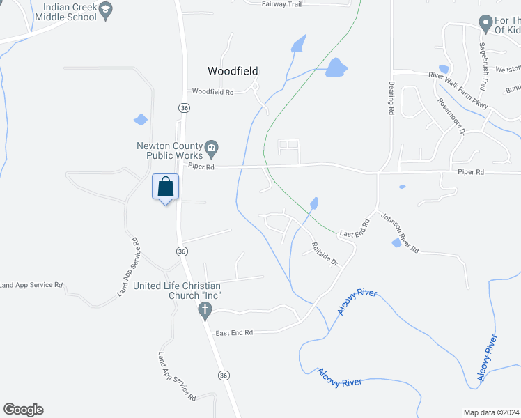 map of restaurants, bars, coffee shops, grocery stores, and more near 200 Railside Drive in Covington
