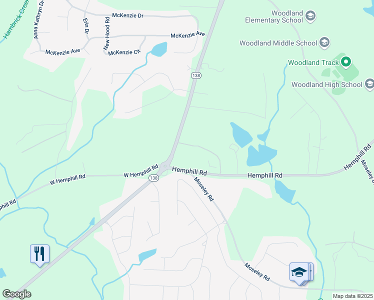 map of restaurants, bars, coffee shops, grocery stores, and more near 1376 Georgia 138 in Stockbridge