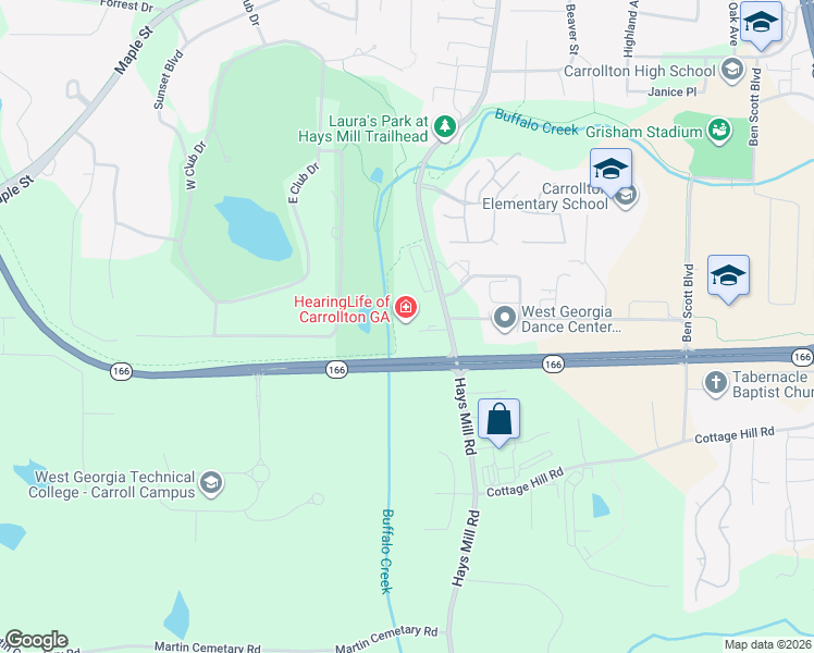 map of restaurants, bars, coffee shops, grocery stores, and more near 200 Glen Eagles Court in Carrollton