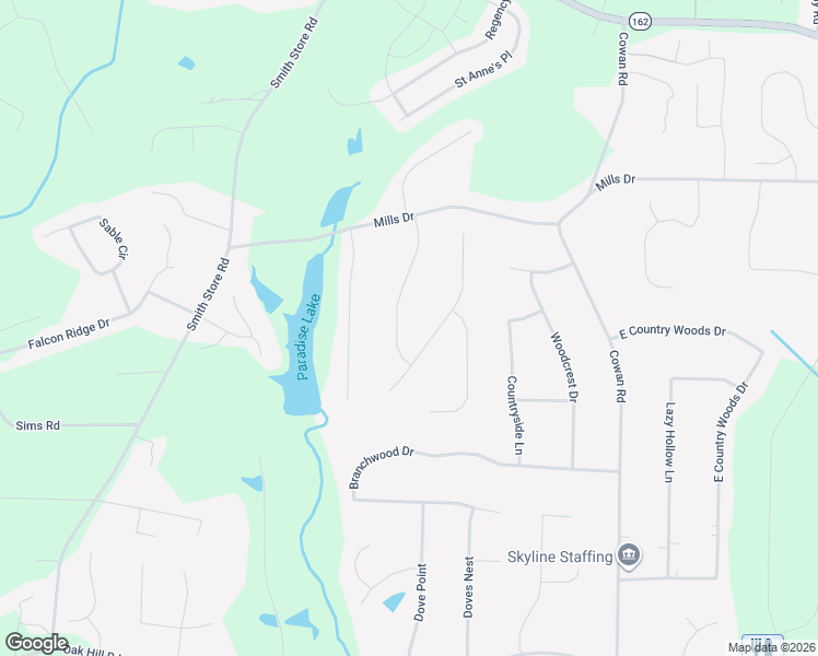 map of restaurants, bars, coffee shops, grocery stores, and more near 90 Mills Creek Lane in Covington