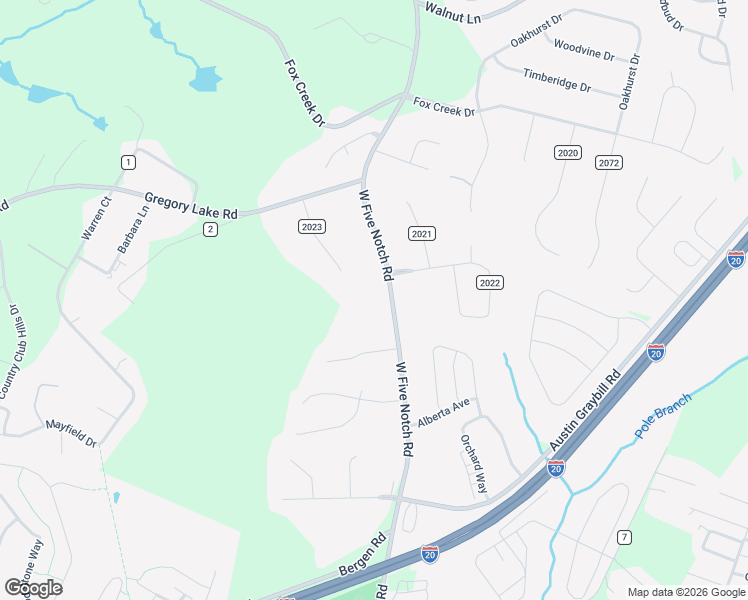 map of restaurants, bars, coffee shops, grocery stores, and more near 544 West Five Notch Road in North Augusta