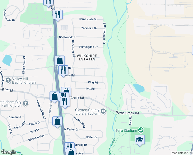map of restaurants, bars, coffee shops, grocery stores, and more near 829 Johnson Road in Jonesboro