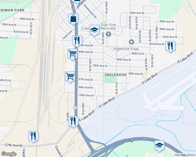 map of restaurants, bars, coffee shops, grocery stores, and more near 3928 37th Avenue North in Birmingham