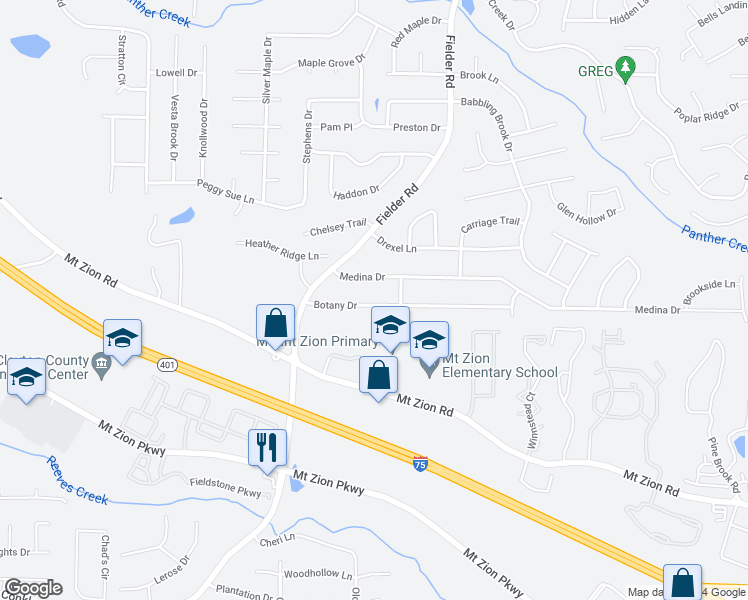 map of restaurants, bars, coffee shops, grocery stores, and more near 2902 Botany Drive in Jonesboro