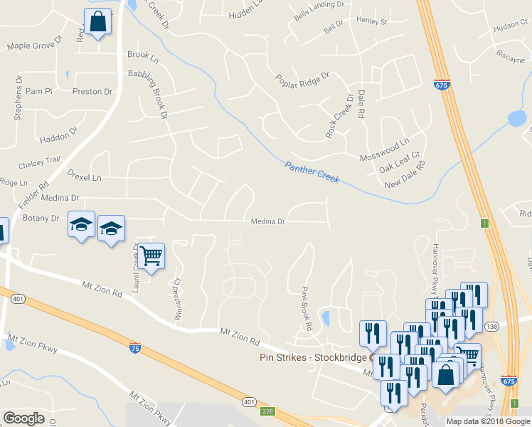 map of restaurants, bars, coffee shops, grocery stores, and more near 3300 Medina Drive in Jonesboro