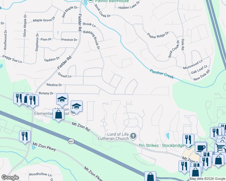 map of restaurants, bars, coffee shops, grocery stores, and more near 3161 Medina Drive in Jonesboro