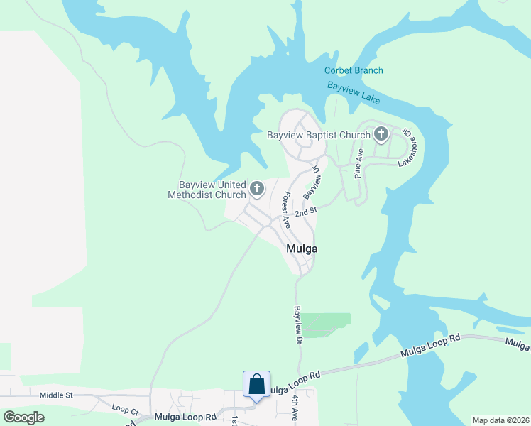map of restaurants, bars, coffee shops, grocery stores, and more near 208 Park Avenue in Mulga