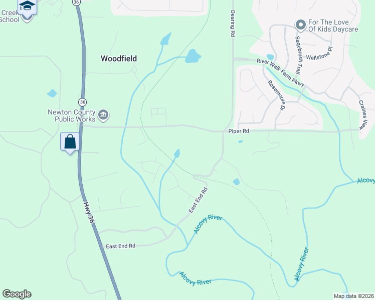 map of restaurants, bars, coffee shops, grocery stores, and more near 284 Piper Road in Covington