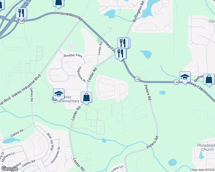 map of restaurants, bars, coffee shops, grocery stores, and more near 6232 Hickory Lane Circle in Union City