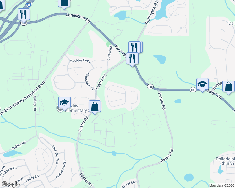 map of restaurants, bars, coffee shops, grocery stores, and more near 6232 Hickory Lane Circle in Union City