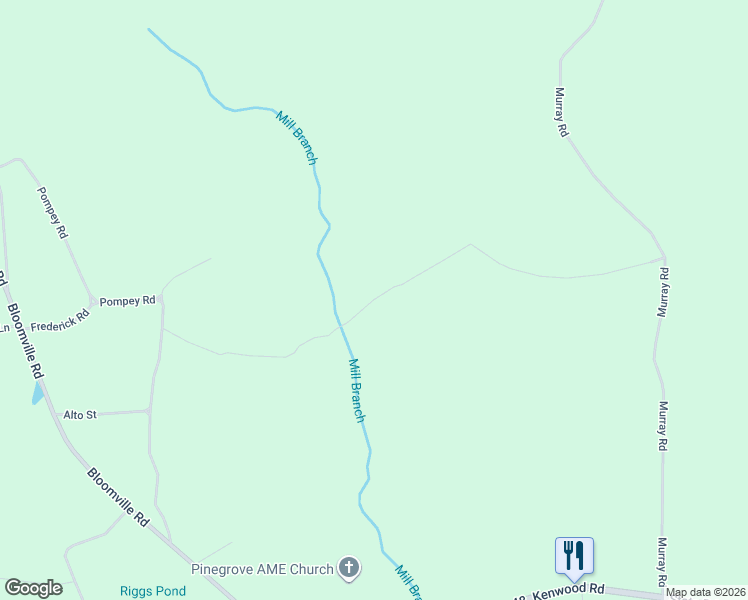 map of restaurants, bars, coffee shops, grocery stores, and more near Pompey Road in Manning
