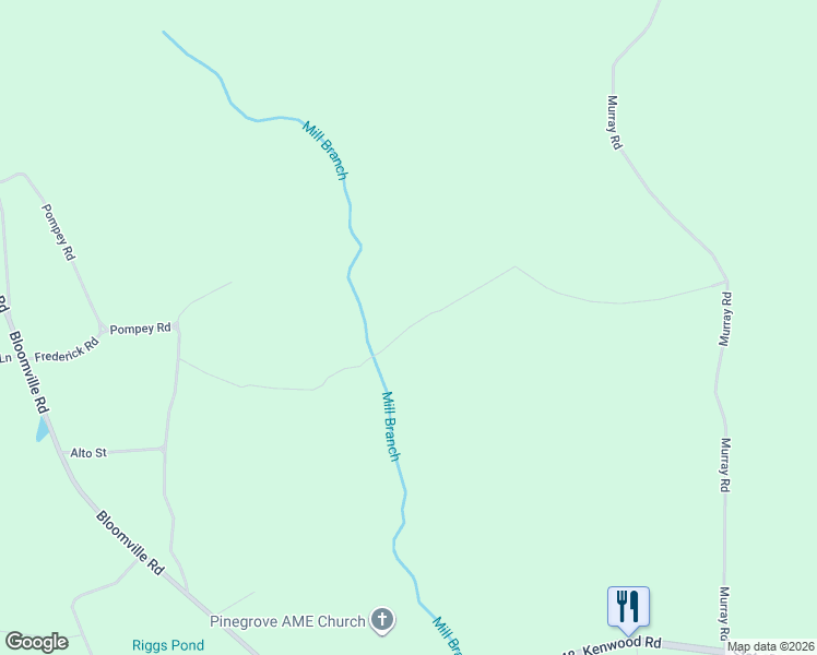 map of restaurants, bars, coffee shops, grocery stores, and more near Pompey Road in Manning