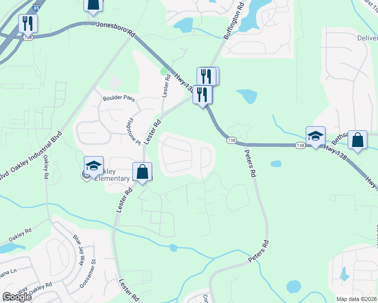 map of restaurants, bars, coffee shops, grocery stores, and more near 6296 Hickory Lane Drive in Union City