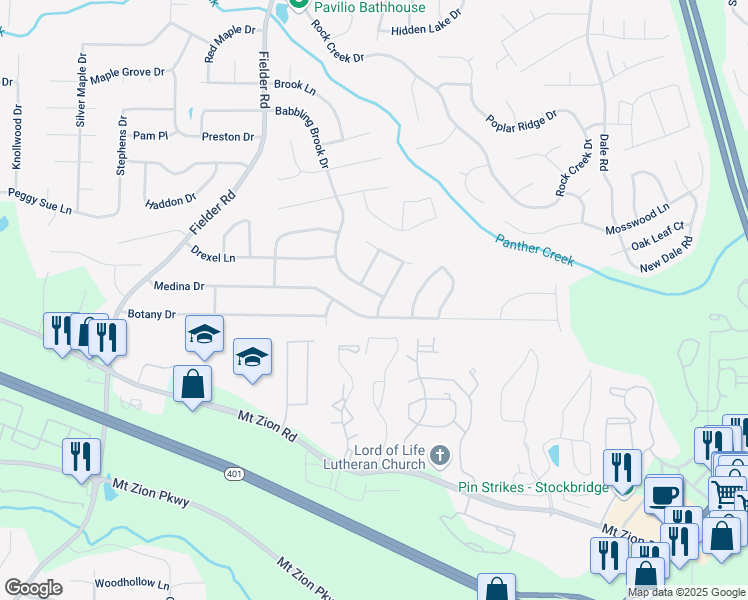 map of restaurants, bars, coffee shops, grocery stores, and more near 7171 Hazelwood Drive in Jonesboro