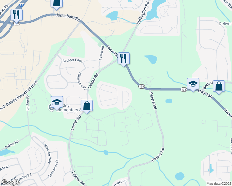 map of restaurants, bars, coffee shops, grocery stores, and more near 6352 Hickory Lane Drive in Union City