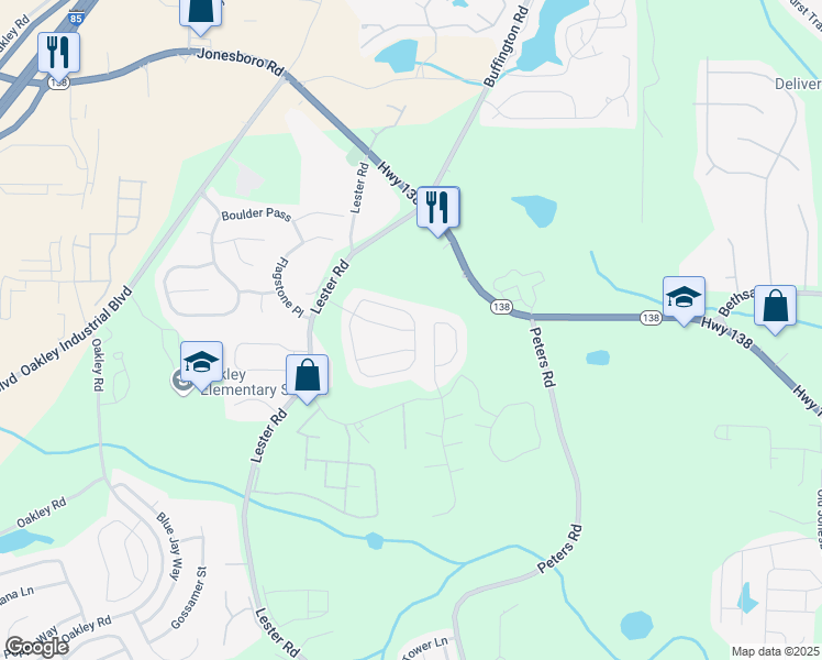 map of restaurants, bars, coffee shops, grocery stores, and more near 6354 Hickory Lane Drive in Union City