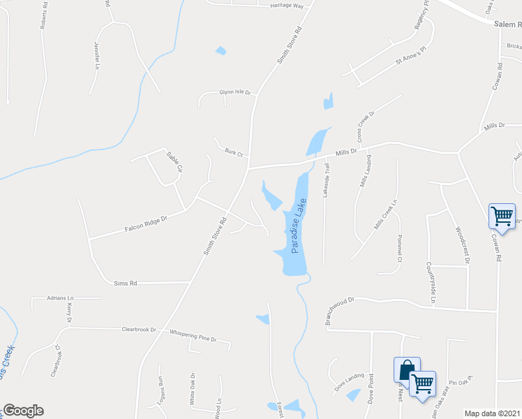 map of restaurants, bars, coffee shops, grocery stores, and more near 50 Lake Charles Crossing in Covington