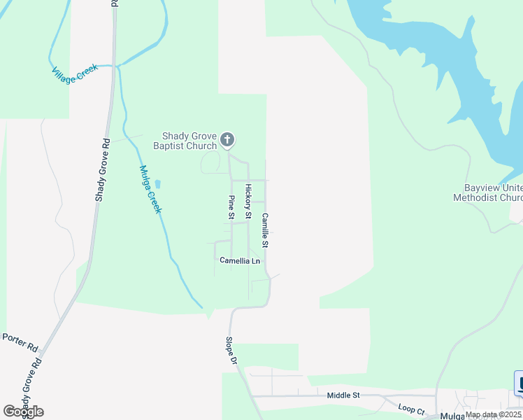 map of restaurants, bars, coffee shops, grocery stores, and more near 1583 Hickory Street in Mulga