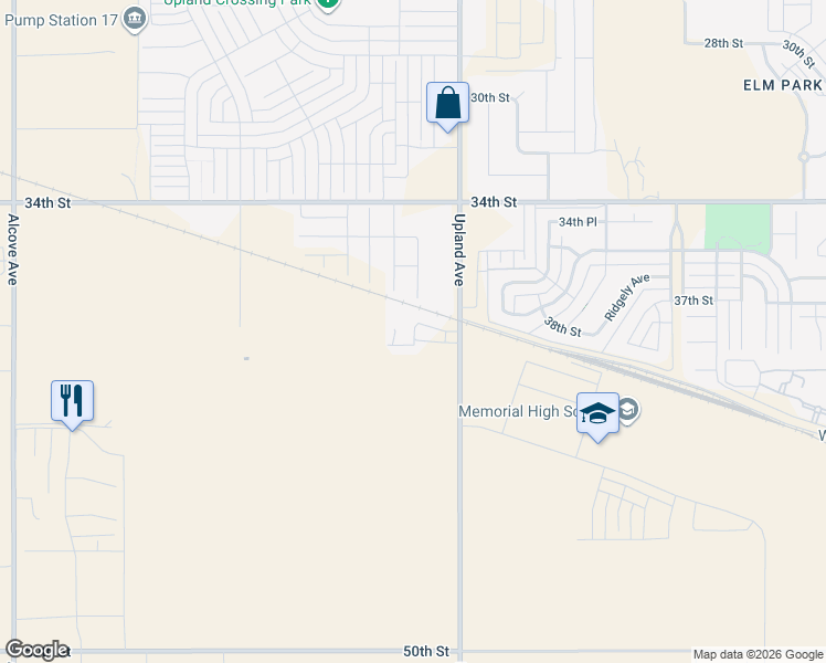 map of restaurants, bars, coffee shops, grocery stores, and more near 3900 County Road 1600 in Lubbock