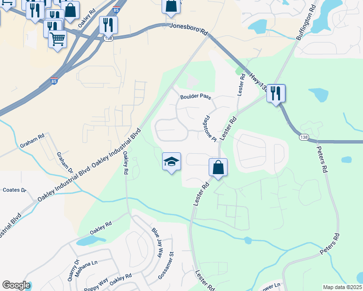map of restaurants, bars, coffee shops, grocery stores, and more near 7184 Boulder Pass in Union City