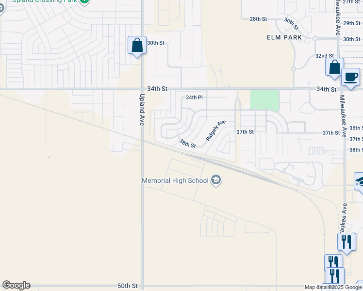 map of restaurants, bars, coffee shops, grocery stores, and more near 7019 38th Street in Lubbock