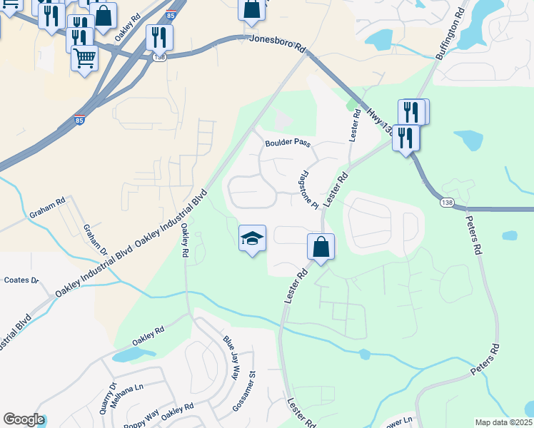 map of restaurants, bars, coffee shops, grocery stores, and more near 7184 Boulder Pass in Union City