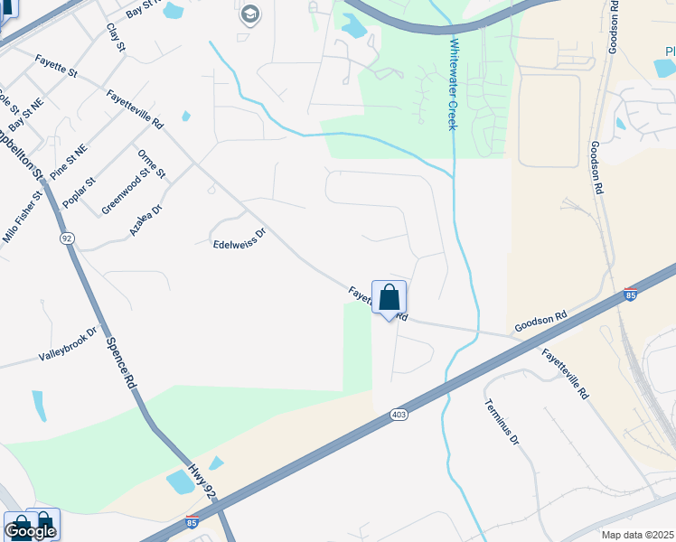 map of restaurants, bars, coffee shops, grocery stores, and more near 5365 Fayetteville Road in Fairburn