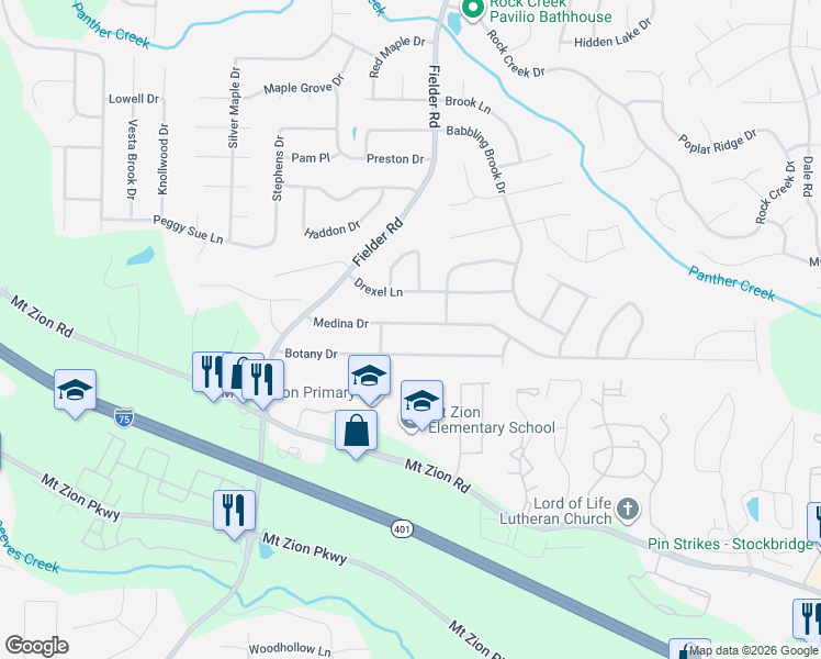 map of restaurants, bars, coffee shops, grocery stores, and more near 2971 Medina Drive in Jonesboro