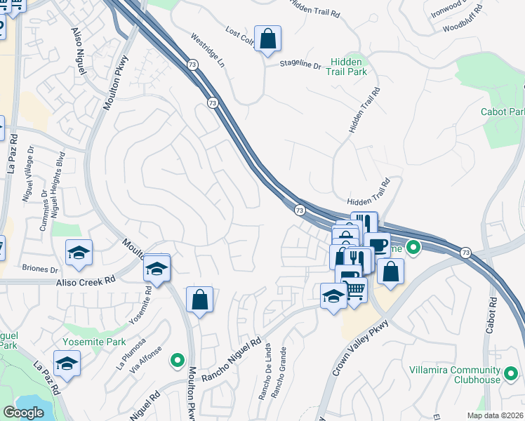 map of restaurants, bars, coffee shops, grocery stores, and more near in Laguna Niguel