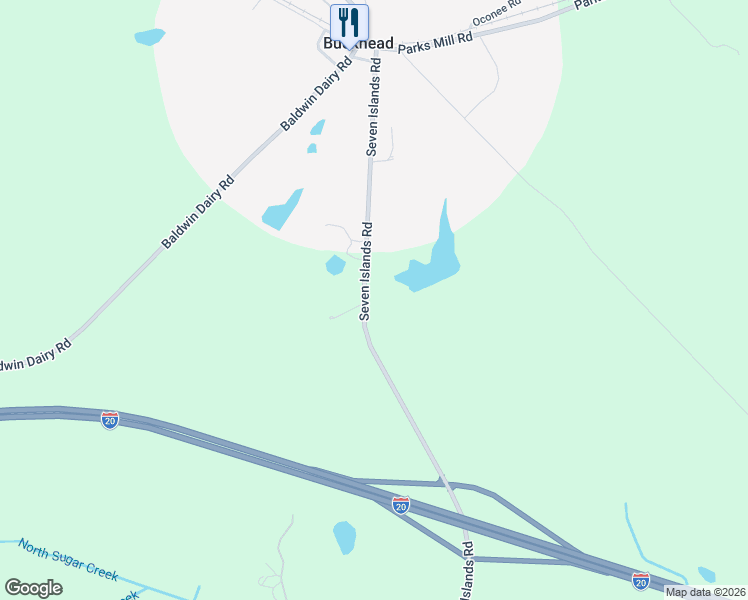 map of restaurants, bars, coffee shops, grocery stores, and more near 1340 Seven Islands Road in Buckhead