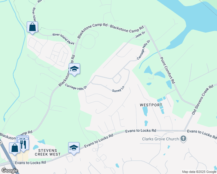 map of restaurants, bars, coffee shops, grocery stores, and more near 643 Surrrey Lane in Martinez