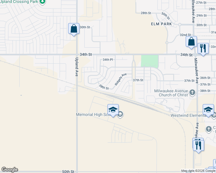 map of restaurants, bars, coffee shops, grocery stores, and more near 3706 Rochester Avenue in Lubbock