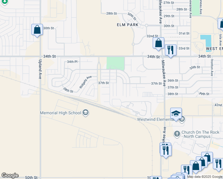 map of restaurants, bars, coffee shops, grocery stores, and more near 3703 Prentiss Avenue in Lubbock