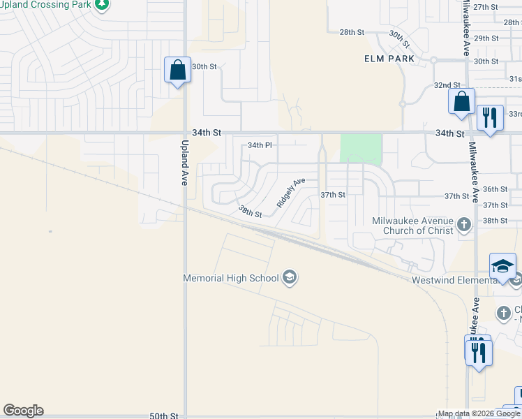 map of restaurants, bars, coffee shops, grocery stores, and more near 3706 Rochester Avenue in Lubbock