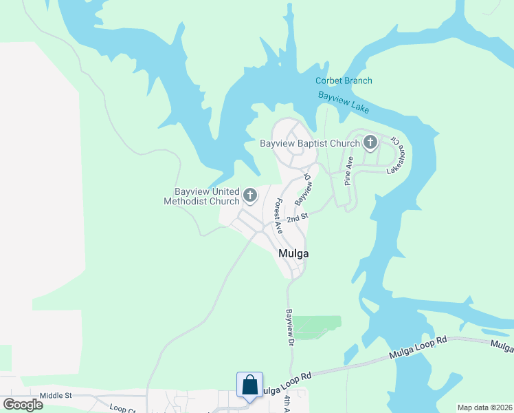 map of restaurants, bars, coffee shops, grocery stores, and more near 208 Park Avenue in Mulga