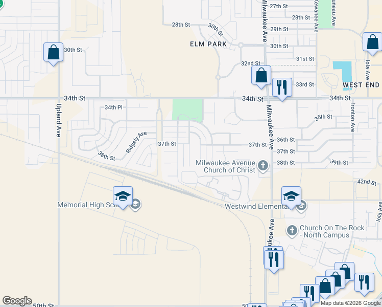 map of restaurants, bars, coffee shops, grocery stores, and more near 3703 Prentiss Avenue in Lubbock